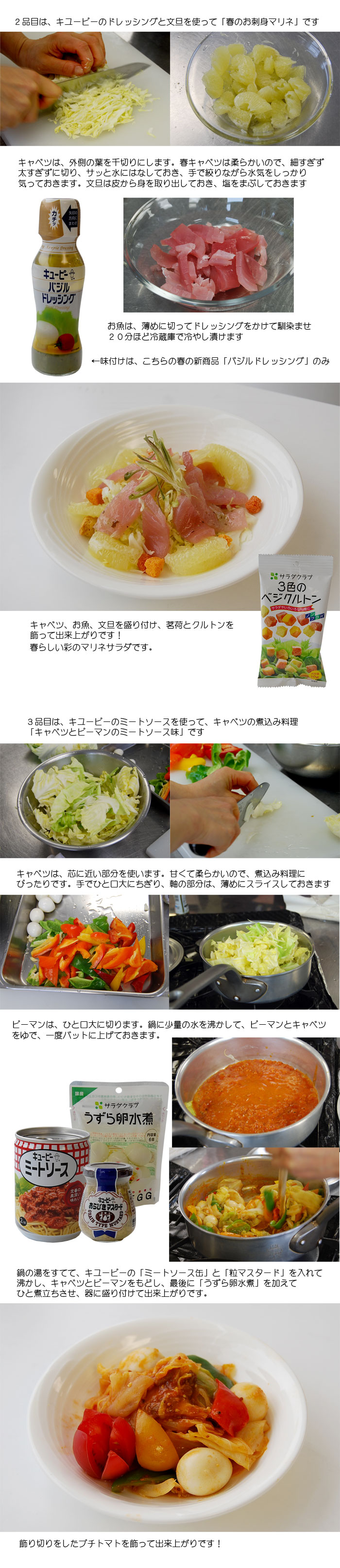 サンプラザ特別企画 第２２回 高橋 本 先生の 旬の野菜をつかった料理教室 開催いたしました 今回のテーマは キユーピー協賛 春キャベツ です 株式会社サンプラザ ホームページ
